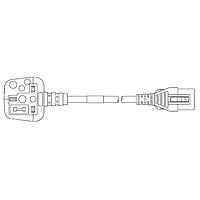 Volex VL-1736-24-200 AC Power Hospital Grade Cord 13A/250V BRITSH HOSP 6FT 4IN (1.9m) BLACK