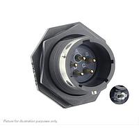 Eaton Souriau-Sunbank UTGX714D5P32 Receptacles Jam nut receptacle & hold down clips,without backshell, with 5 male PCB contacts, IP68/69K in unmated conditions