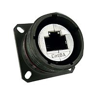 Amphenol Socapex RJFTV6A2SA1ZN Field RJ FieldTV CAT6a SQ FLG REC SL Code A Female RJ45 BLK Zinc Ni