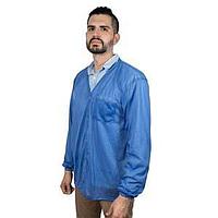 Desco 04676 Coat, Full Sleeve 8812 V-NECK JACKET, ELASTIC CUFF, 1 POCKET, BLUE, 3XLARGE