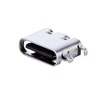 Same Sky (formerly CUI Devices) UJ20-C-H-G-MSMT-1-P16-TR USB Type C Type C,2.0, Horizontal, Gold plated 3u, Mid Surface Mount 0.8mm, 16 pin, T&R