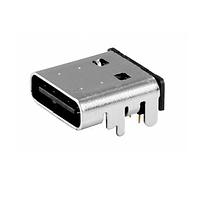 Same Sky (formerly CUI Devices) UJC-HP-G-SMT-TR USB Type C Connectors USB jack, C type, power only, 8 pin, horizonal, gold flash plating, surface mount, T&R
