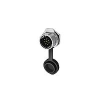 Amphenol Commercial Products MRDBG08L13000 Connectors MRD B Panel Mount Receptacle, 8 Position, Pins, Metal, Solder Cup, Dust Cover