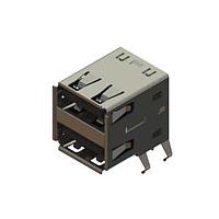 EDAC 690N208-624-021 USB Type A Connectors Dual Stack USB Type-A 30 " Au plating right angle PBT insulator blk