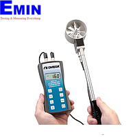 OMEGA HHF144B-USB Precision Handheld Rotating Metal Vane Hygro-Thermo Anemometer (0.2 ~ 40.00 MPS, 2.75" Probe, USB, 5.0 ~ 95% RH, -20 ~ 80°C)