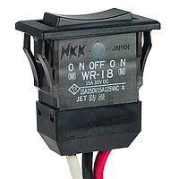 NKK Switches WR18AL Rocker Switches (ON)OFF(ON) BLK 15A WIRE LEAD ENV SEALED