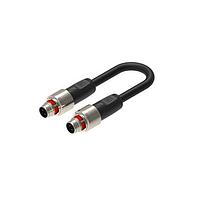 Lumberg Automation RP12M-MSSV4D-RP12M-MSSV4D-0508-0500 Sensor Cables / Actuator Cables M12 cordset, Push Pull, Rolling Stock, EN45545, PUR black cable, shielded, male, straight, D-coded, 4-Pin, 4x0.34mm, PoE