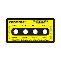 OMEGA 4A-A-190-30 Non-Reversible, Four point Horizontal Temperature Label (220 °F)