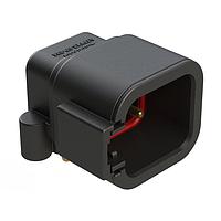 Amphenol SINE Systems ATPF13-6P-BM11 Receptacles 6 Position PCB Receptacle, 90, Gold Plated Contacts, Self-Threading, Black