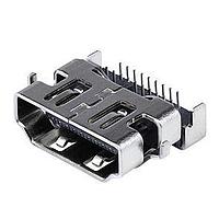 Same Sky (formerly CUI Devices) HD07-19-RVS-MSMT-TR HDMI Connectors HDMI, 19 PIN, Reverse Mid Mount, Tape and Reel