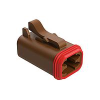 Amphenol SINE Systems AT06-4S-RD01BRN Automotive Connectors 4-Way Plug, Female Connector with Reduced Diameter Seal (E-Seal), Brown