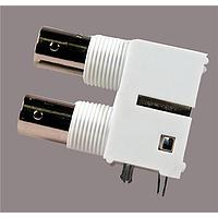 Bomar 364A2595 Multi-Port Connectors X-2 DUAL NC JACKS R/A WHITE