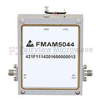 Fairview FMAM5044 High Power Amplifier at 7 Watt P1dB Operating From 8.5 GHz to 10.5 GHz with 36 dB Gain, 47 dBm IP3 and SMA