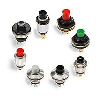 OTTO P8-416322D Pushbutton Switches Solder/ Slvr Momtry 10A SPST-DB, SPDT-DB