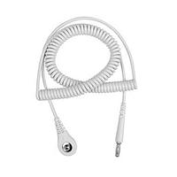 Desco 09228 Grounding COIL CORD W/4MM SNAP SCKT WHT 6'