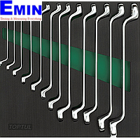 TOPTUL GVC1202 Offset Double Ring Wrench Set (12pcs - 75°)