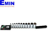 TOPTUL GBAQ1101- 11PCS 3/8inch DR. 12PT Deep Socket Rail Set - SAE