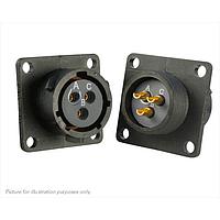 Eaton Souriau-Sunbank UTS012E3SY Receptacles Plastic square flange receptacle, without backshell, with 3 female solder contacts, IP68/69K in unmated conditions, keying Y