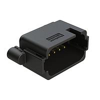 Amphenol SINE Systems AT04-18PE-BM12BK Connectors 18 Position, PCB Receptacle, Flangeless, Self-Threading, Keyed E, Gold Plated Contacts Included, Potted, Black Body