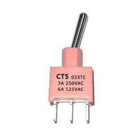 CTS Electronic Components 033TESDASA2B Toggle Switch STR DP on-none-on 12.43 Std. non-thread 6.15 P.C 1.27 width Gold plated