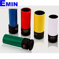 TOPTUL KABC1619-  1/2inch DR. 6PT Flank Thin Wall Deep Impact Sockets with Plastic Sleeves