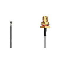 GCT (Global Connector Technology) CAB422RF-0150-A-1 RF Cable Assemblies I-Pex MHF 4L Lck RA Plug2RPSMA STRJck Rvrs plrty R Mt, , 6GHz,1500mm 1.37mmBlk