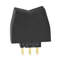 NKK Switches G28KP-YA Rocker Switches DPDT (ON)-OFF-(ON) BLACK PC .4VA