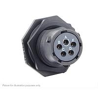 Eaton Souriau-Sunbank UTSX714E5SX Receptacles Jam nut receptacle, without backshell, with 5 female solder contacts, IP68/69K in unmated conditions, keying X