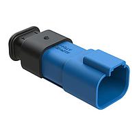 Amphenol SINE Systems AT04-4P-SR01BLU Receptacle 4 Position, Receptacle, Pin, SR01 Strain Relief (Standard Seal), Blue Body