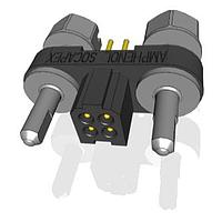 Amphenol Socapex MHDAS2M004YDE60 Connectors Micro HDAS 4 male straight pc tail contacts4 position pin 1.27 mm 2 row straight