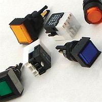 E-Switch MDP16EES3211R Pushbutton Switches 8A 125VAC Latching Square LED