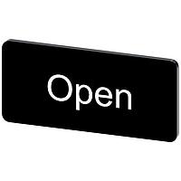 SIEMENS 3SU19000AC160DW0 Labeling Plate, Open INSCR. LABEL, BLACK 12.5 X 27MM, OPEN