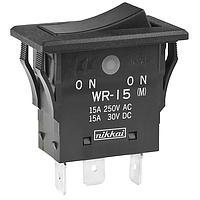 NKK Switches WR15AFN Rocker Switches ON(ON) BLACK QC TERM NO EPOXY ENVRN SEALD