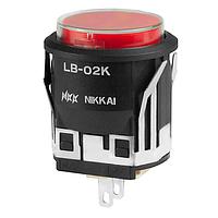 NKK Switches LB02KW01-5C24-JC Panel Mount Indicators / Switch Indicators ROUND BLACK BODY 24V RED LED CLR/RED CAP