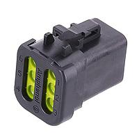 Amphenol SINE Systems ATP06-6S-MM01BK 6-Way 6-Position Plug, Female, Endcap and Reduced Diameter Seal, Black