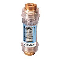 OMEGA FLC-W12 Clear In-Line Variable Area Flow Meters (10 GPM, 1/2 in, NPT Female)