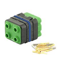 Eaton Souriau-Sunbank 8MQ2M0412PNES Modular Connectors - Push Pull MQuick module, sealed, with male crimp contacts, delivered with cap