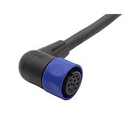 Bulgin PXP4002/005/12S Sensor Cables / Actuator Cables Pre-wired Flex Cable Connector - Right Angle - 5m - 12 Contacts - Socket