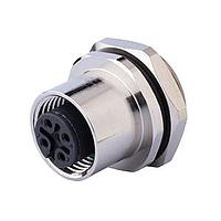 Same Sky (formerly CUI Devices) CDM1217-04A-FT-R9-67 Straight M12 Female Panel mount, Solder Type, Rear Fastened PG9?ACode 4PIN , Screw Copper alloy