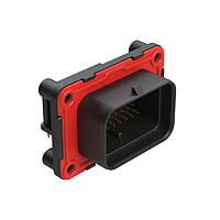 Amphenol SINE Systems ATS13-34PA2-BM01 Receptacles 34 Position PCB Receptacle with Sealed Flange, Pin, Right Angle, Contact Size 20, Double Latch, Self-Threading, Keyed A, Black