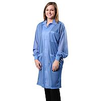 Desco 73610 Lab Coat with Knitted Cuffsfs (Blue, X-Small)
