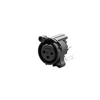 REAN RRX3F-AA-023-0 Receptacles RECPT- 3 pin - F- ground to mating shell and front panel, PCBV, retention spring