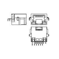 AMP Connectors - TE Connectivity 1-1775399-7 Headers & Wire Housings MOD JACK, RJ45, GRAY, REEL, 30u" AU