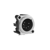 Amphenol Audio AC5MBH-AU-PRE XLR Connectors 3 Pole XLR M Chassis Receptacle BType Nickel Finish Gold Plate Contact Horiz PCB