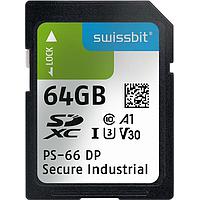 Swissbit SFSD064GL1PT1MT-I-7G-02P-SW4 Memory Cards Secure SD Card, PS-66 DP (high endurance), 64 GB, 3D PSLC Flash, -40C to +85C