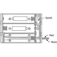 Eagle Plastic Devices 12BH331/CS-GR Battery Clip 3XAA 6" LDS COVER SW