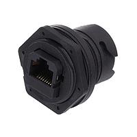 Amphenol LTW ROP-5SDFFH-TCM7001 Modular RJ, ODVA, Plastic, 1.5A, Cat 5e, Circular, 3 Points Lock, Jack 180  (Horizontal), Receptacle, IP67 Mated