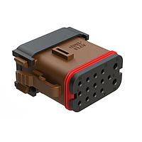 Amphenol SINE Systems AT16-15SD-EK02 Connectors 15 Position Plug, Socket,  Keyed D, End Cap, Reduced Diameter Seal, Brown