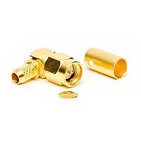 Radiall R125175000W Connectors SMA / RIGHT ANGLE PLUG CRIMP OR SOLDER TYPE CABLE 5/50 S