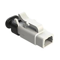 Amphenol SINE Systems ATM06-2S-SR01WT Connectors 2 Position, Plug, Socket, Strain Relief End Cap, White Body